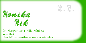 monika nik business card
