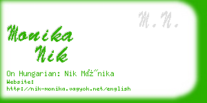monika nik business card